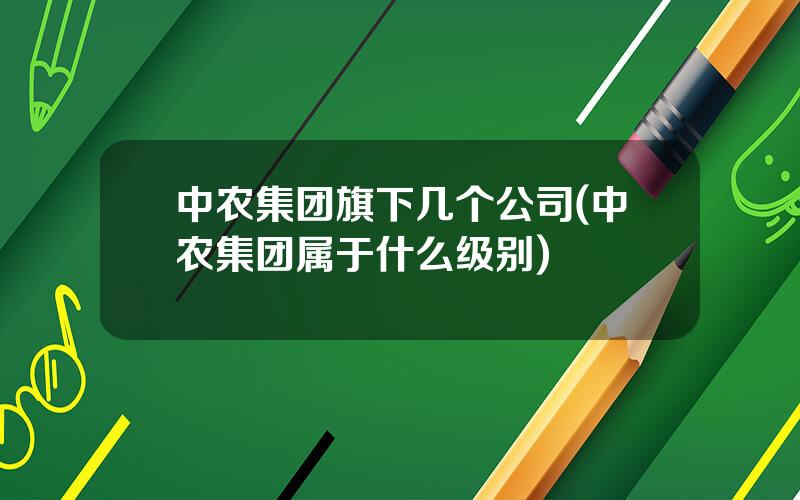 中农集团旗下几个公司(中农集团属于什么级别)