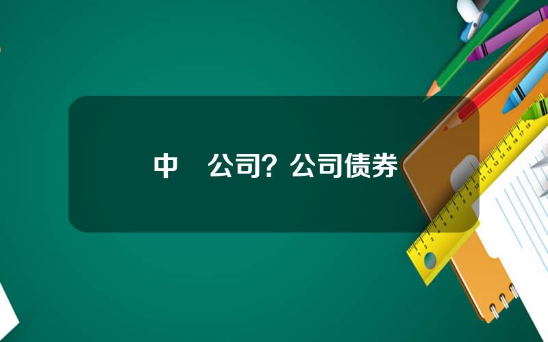 中劵公司？公司债券