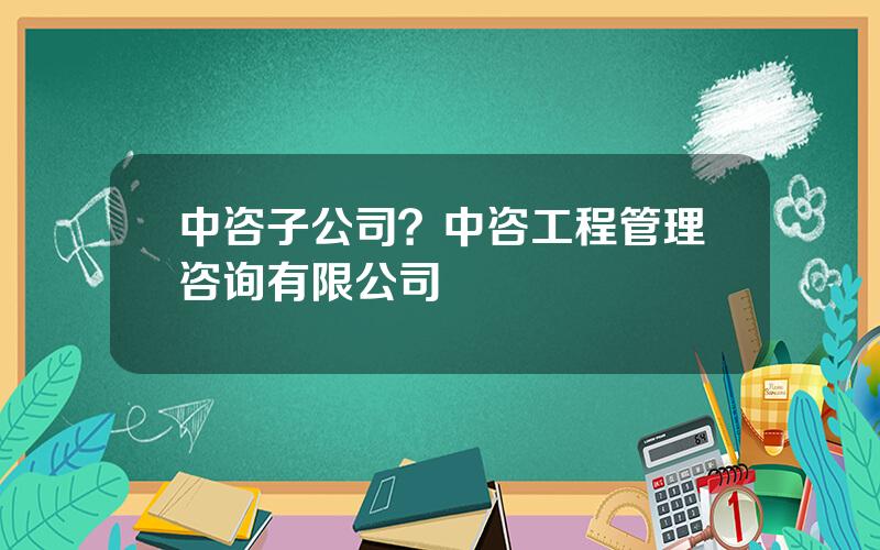 中咨子公司？中咨工程管理咨询有限公司