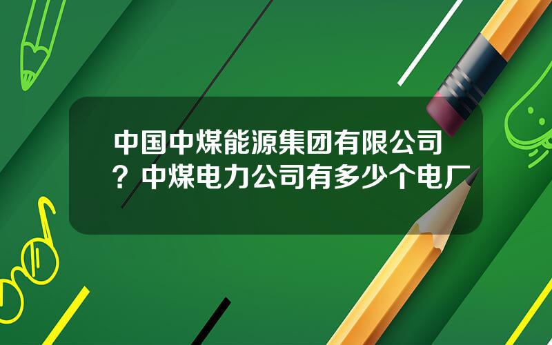 中国中煤能源集团有限公司？中煤电力公司有多少个电厂