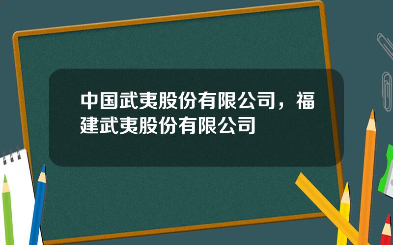 中国武夷股份有限公司，福建武夷股份有限公司