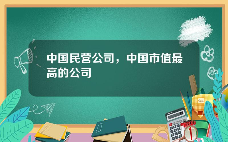 中国民营公司，中国市值最高的公司