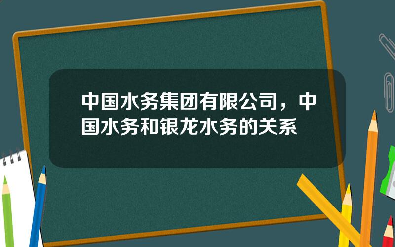 中国水务集团有限公司，中国水务和银龙水务的关系