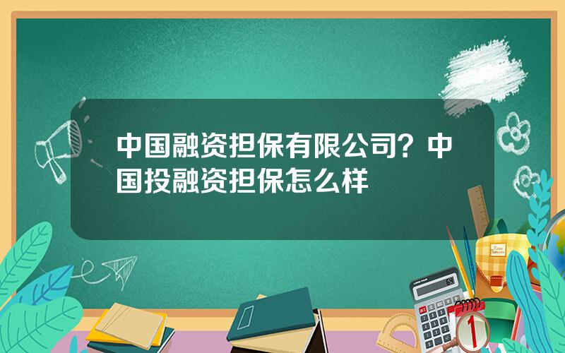 中国融资担保有限公司？中国投融资担保怎么样