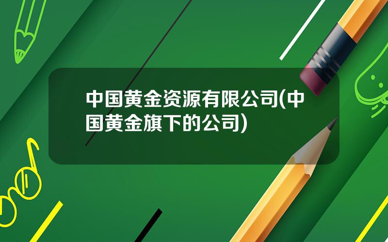 中国黄金资源有限公司(中国黄金旗下的公司)