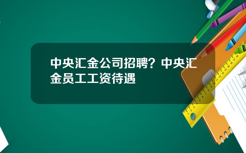 中央汇金公司招聘？中央汇金员工工资待遇