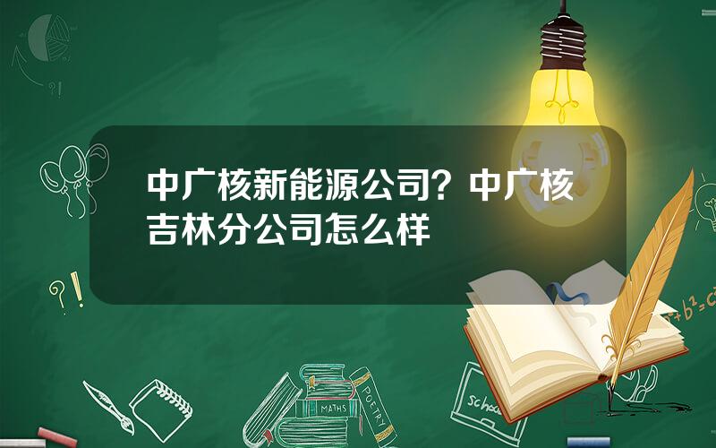 中广核新能源公司？中广核吉林分公司怎么样