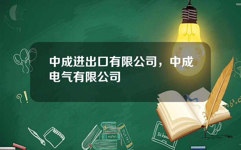 中成进出口有限公司，中成电气有限公司