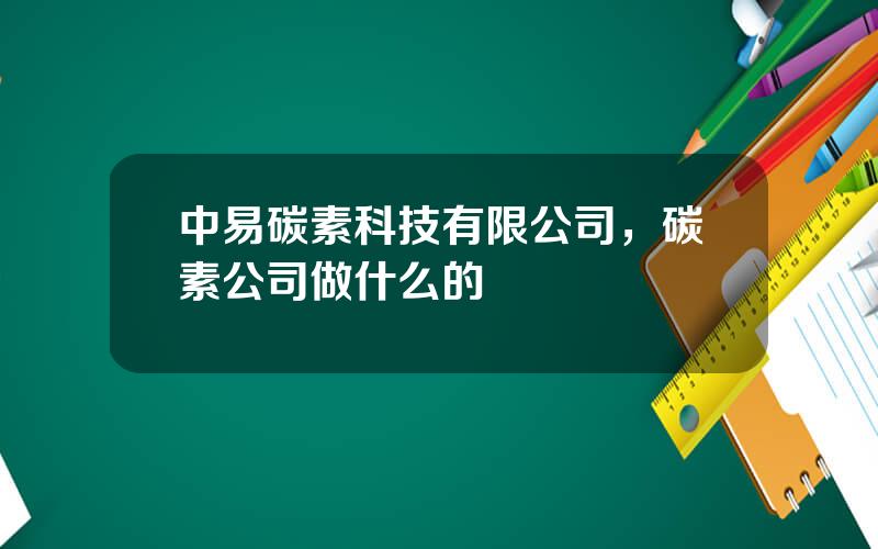 中易碳素科技有限公司，碳素公司做什么的