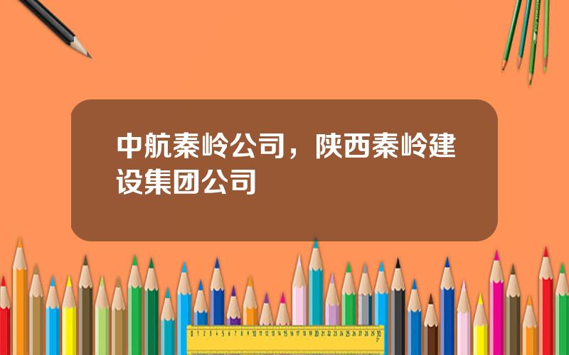 中航秦岭公司，陕西秦岭建设集团公司