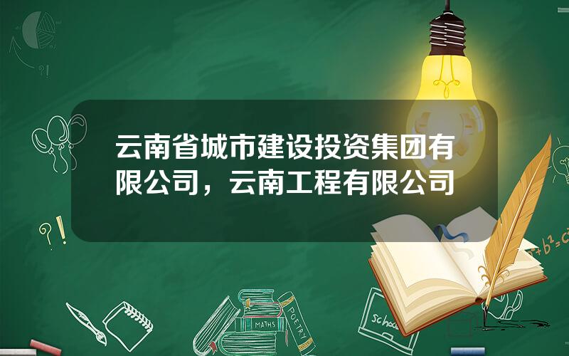 云南省城市建设投资集团有限公司，云南工程有限公司