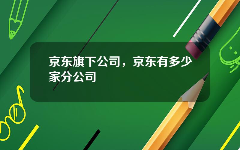 京东旗下公司，京东有多少家分公司