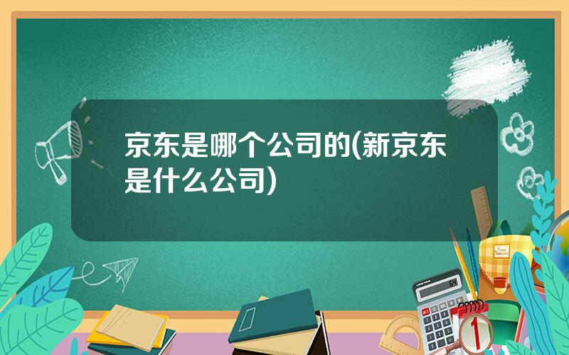 京东是哪个公司的(新京东是什么公司)