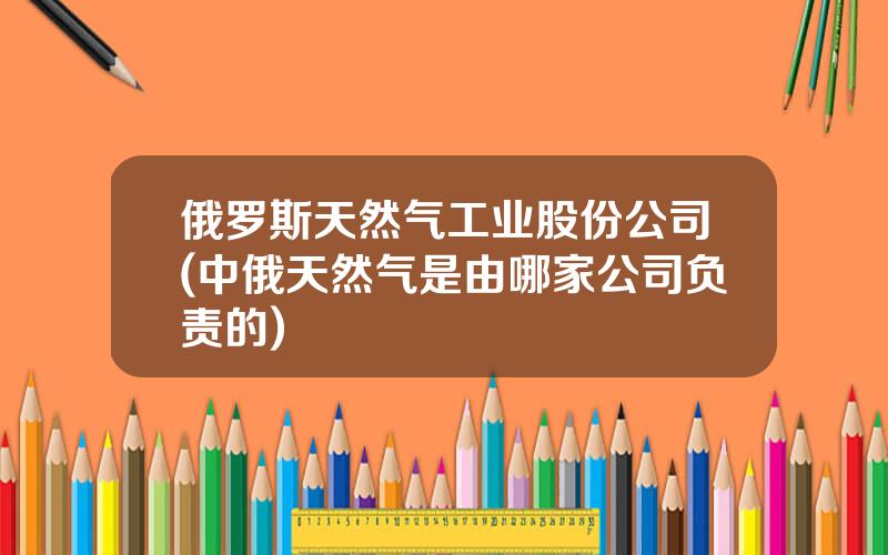 俄罗斯天然气工业股份公司(中俄天然气是由哪家公司负责的)