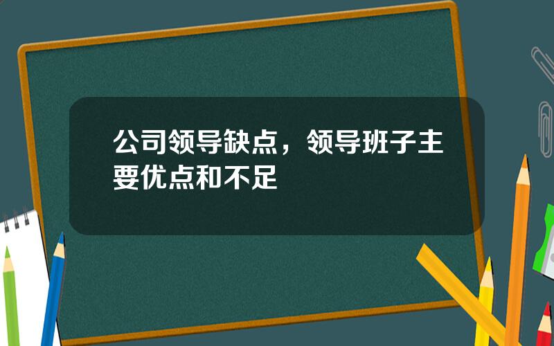 公司领导缺点，领导班子主要优点和不足