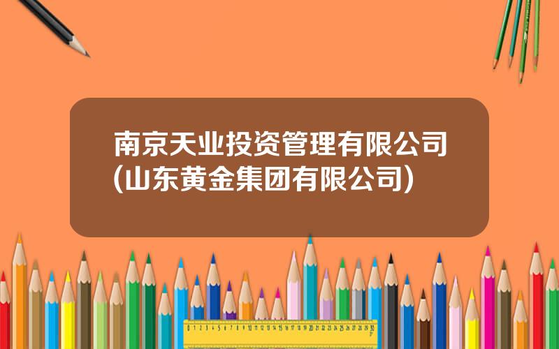 南京天业投资管理有限公司(山东黄金集团有限公司)