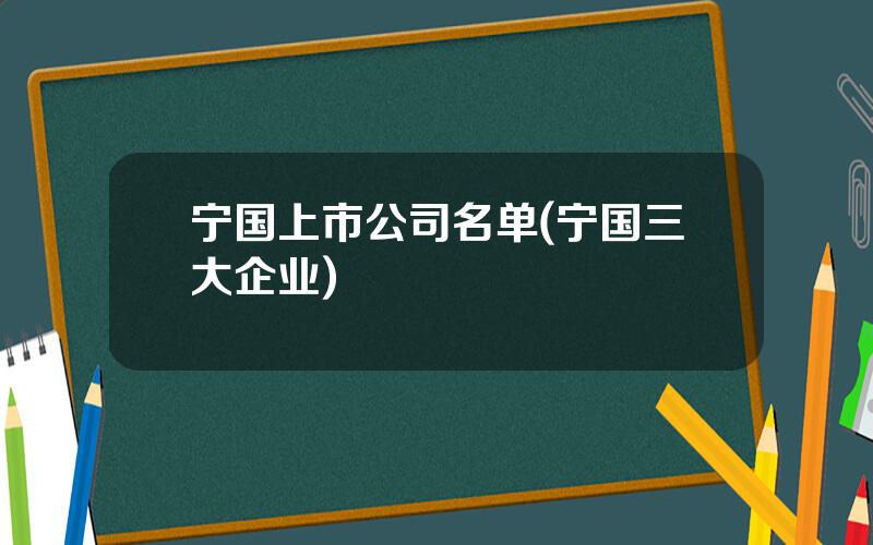 宁国上市公司名单(宁国三大企业)