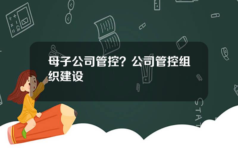 母子公司管控？公司管控组织建设