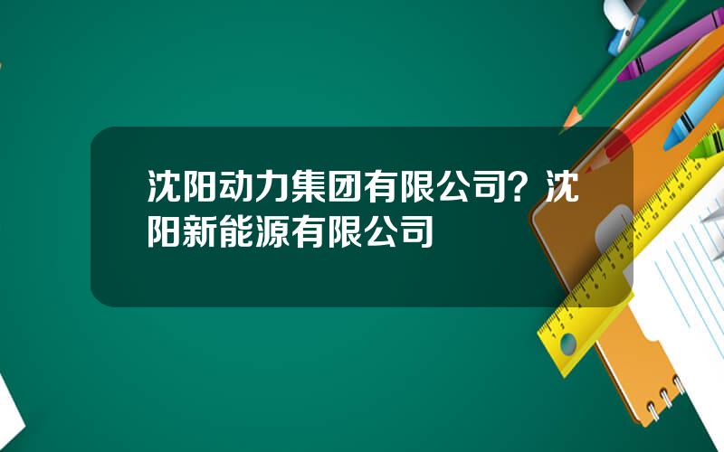 沈阳动力集团有限公司？沈阳新能源有限公司