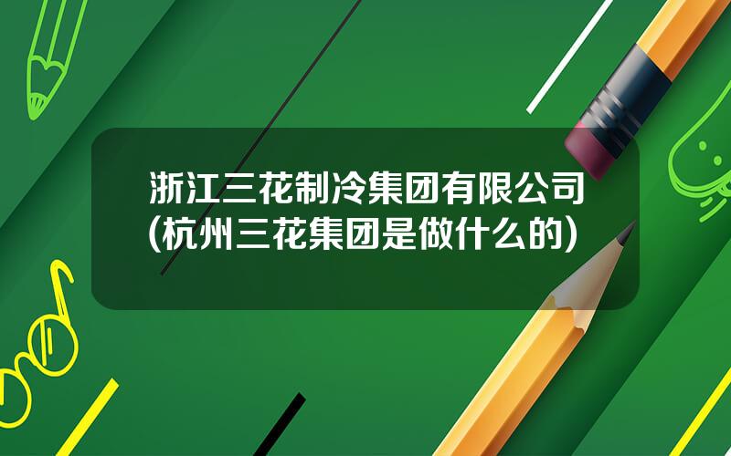 浙江三花制冷集团有限公司(杭州三花集团是做什么的)